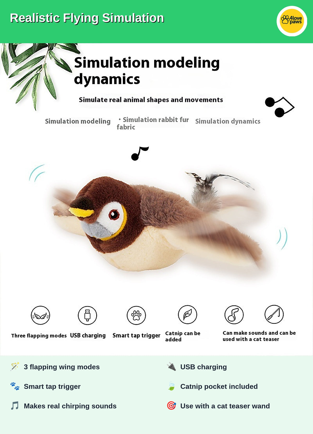 SkyFlap™ Interactive Bird for Cats