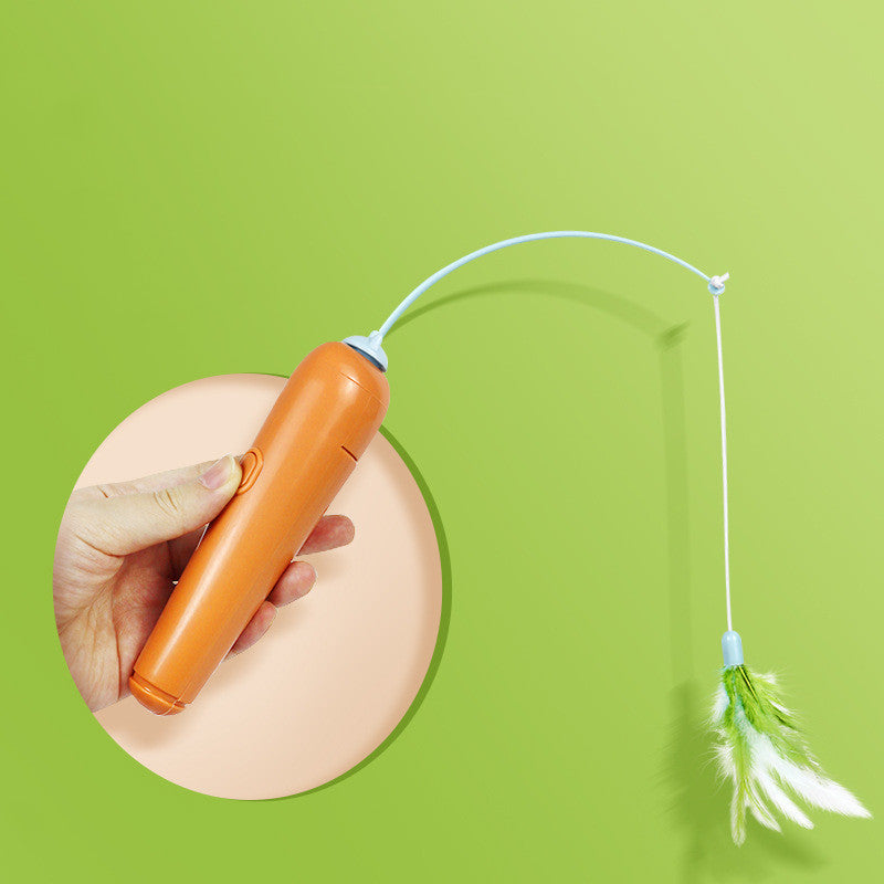 PREMIUM  Pet Cat Toy With Feather For Self-play