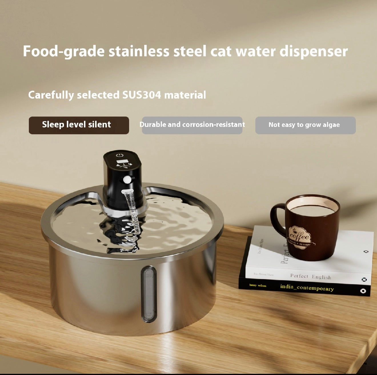 PREMIUM  Stainless Steel Heated Pet Water Fountain