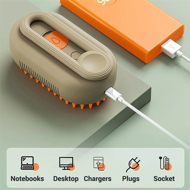 Premium Steam Brush 3-in-1 Electric Steam Pet Brush