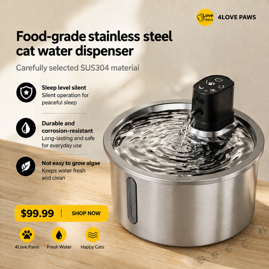 PREMIUM  Stainless Steel Heated Pet Water Fountain