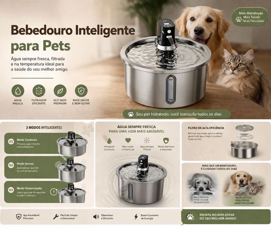 PREMIUM  Stainless Steel Heated Pet Water Fountain