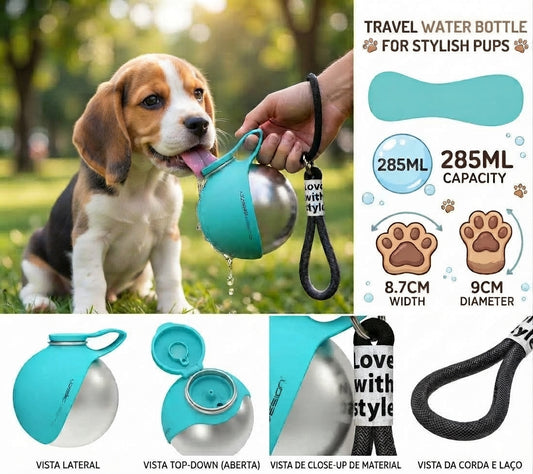 PREMIUM Portable Pet Stainless Steel Water Dog Water Bottle