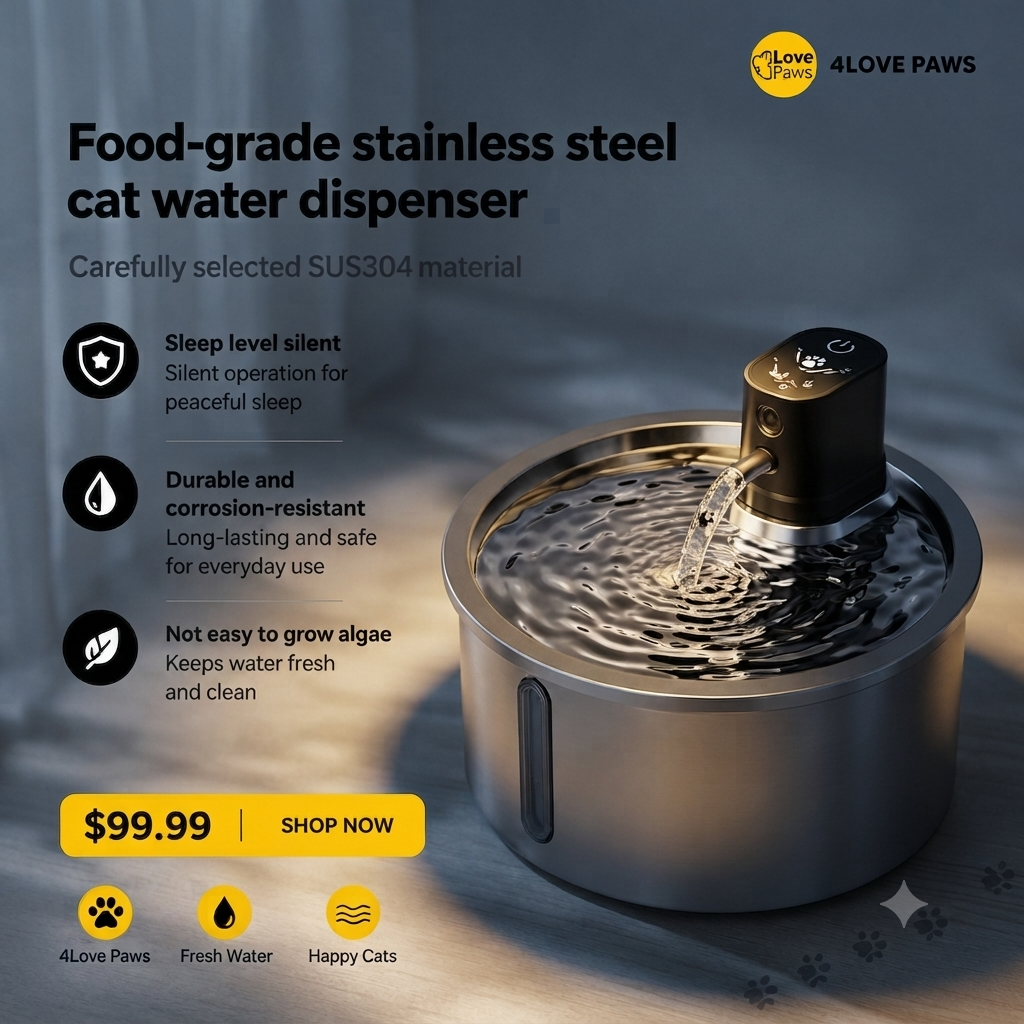 PREMIUM  Stainless Steel Heated Pet Water Fountain