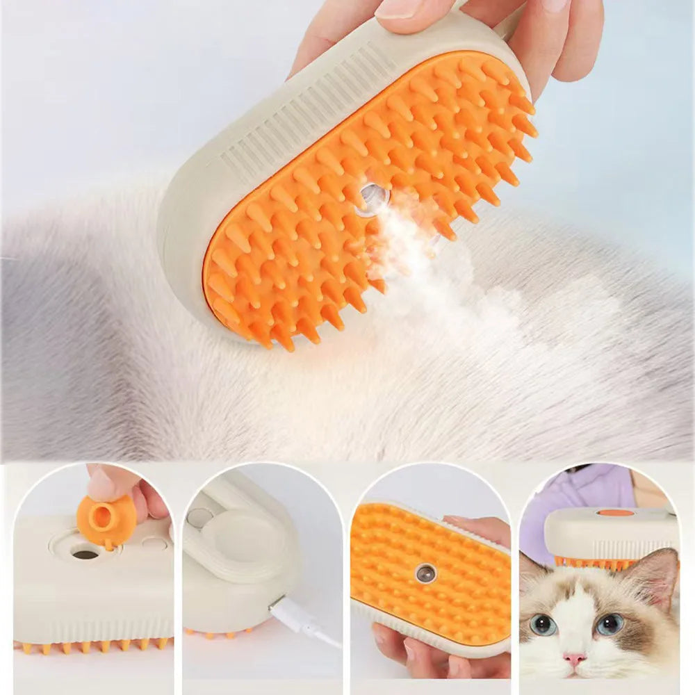 Premium Steam Brush 3-in-1 Electric Steam Pet Brush