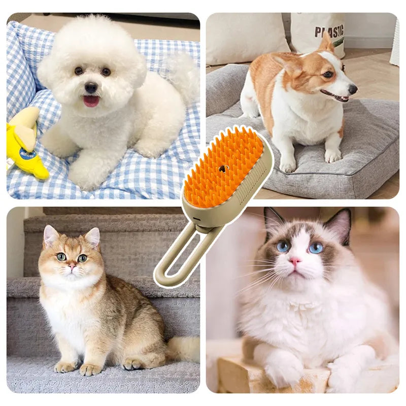 Premium Steam Brush 3-in-1 Electric Steam Pet Brush