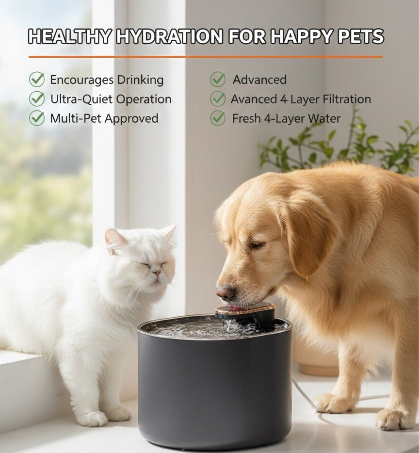 Pet Fountain – Keeps Water Fresh 24/7.