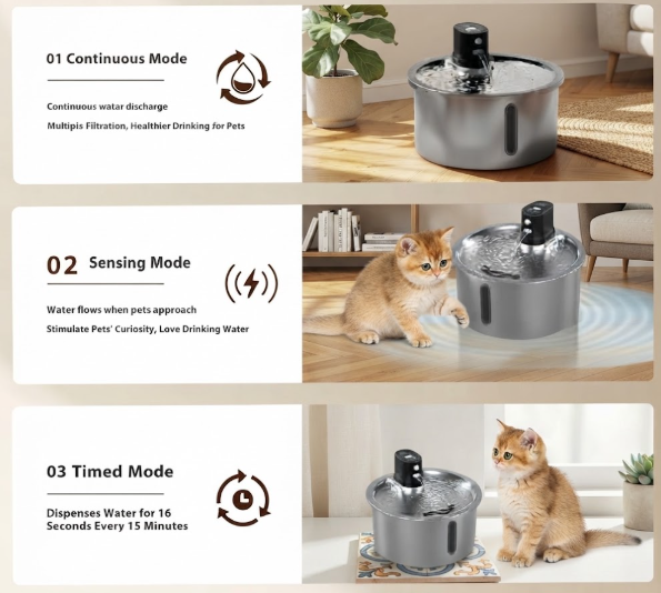 PREMIUM  Stainless Steel Heated Pet Water Fountain