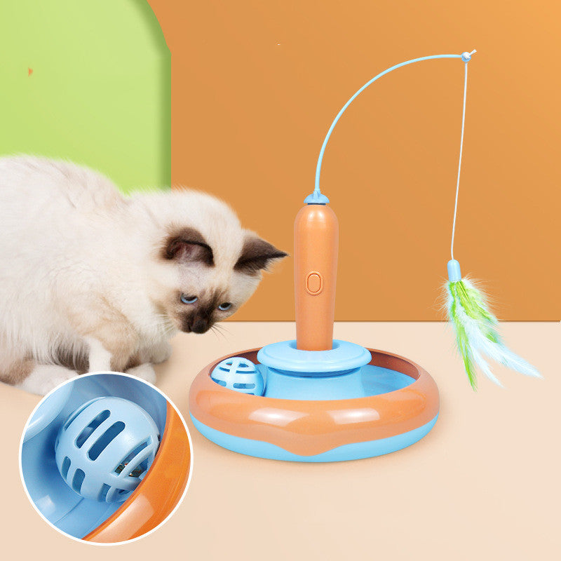 PREMIUM  Pet Cat Toy With Feather For Self-play