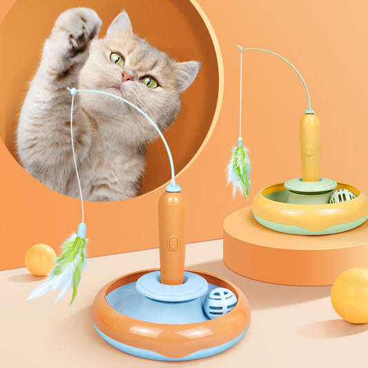 PREMIUM  Pet Cat Toy With Feather For Self-play