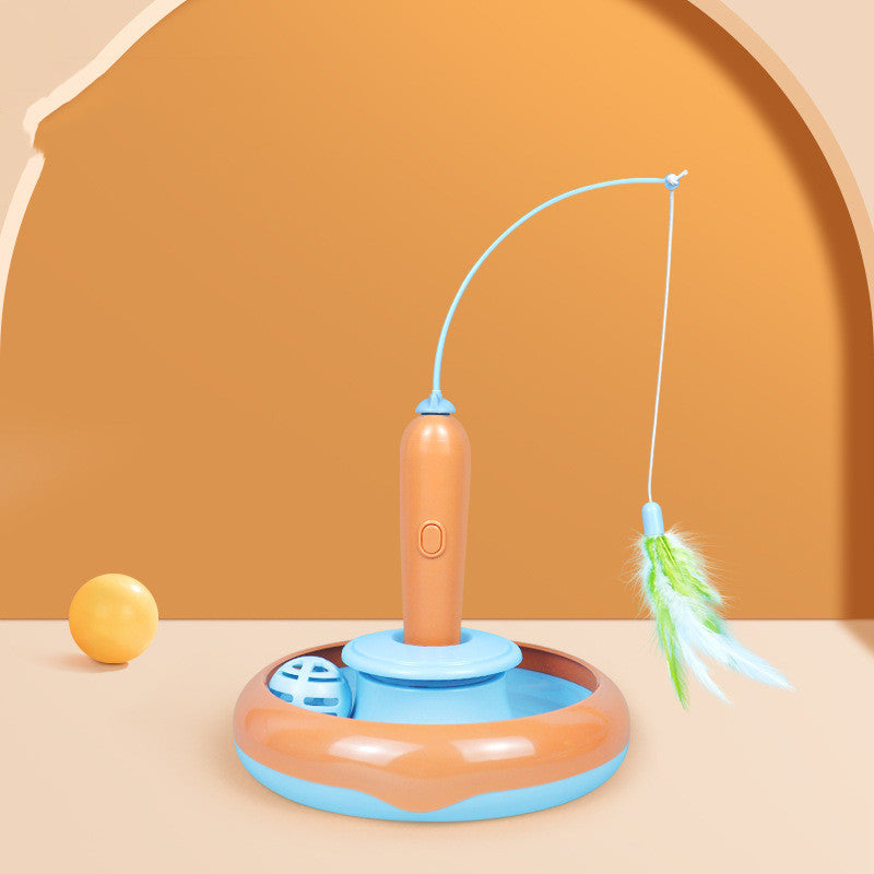 PREMIUM  Pet Cat Toy With Feather For Self-play